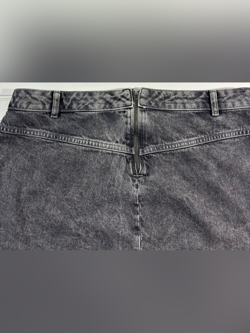Pretty Little Things Plus Curved Hem Denim Mini Skirt Cotton Womens Size 12 - Picture 15 of 16